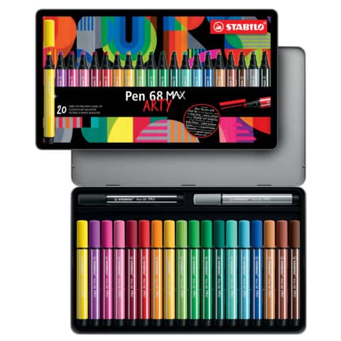 Pennarello Stabilo Pen 68 Max punta scalpello - conf. 20 pezzi - 768/20-31-20
